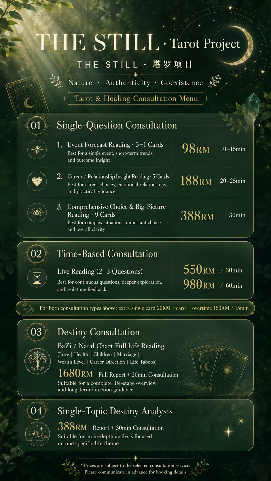 Tarot Menu EN